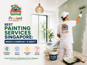 Best Painting Services Singapore by Friendly Painting SG with painter applying wall paint in a modern home