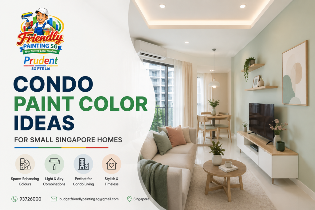 Condo paint color ideas for small Singapore homes featuring a bright modern living room with space-enhancing wall colours and stylish interior design.