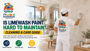 Limewash paint maintenance guide showing textured walls, cleaning methods, and care tips for keeping limewash finishes beautiful and long-lasting.