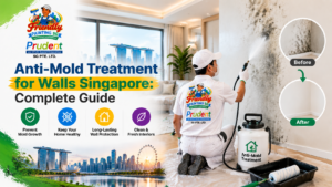 Anti-mold treatment for walls Singapore showing professional wall mold removal service, before and after results, and wall protection solutions by Friendly Painting SG