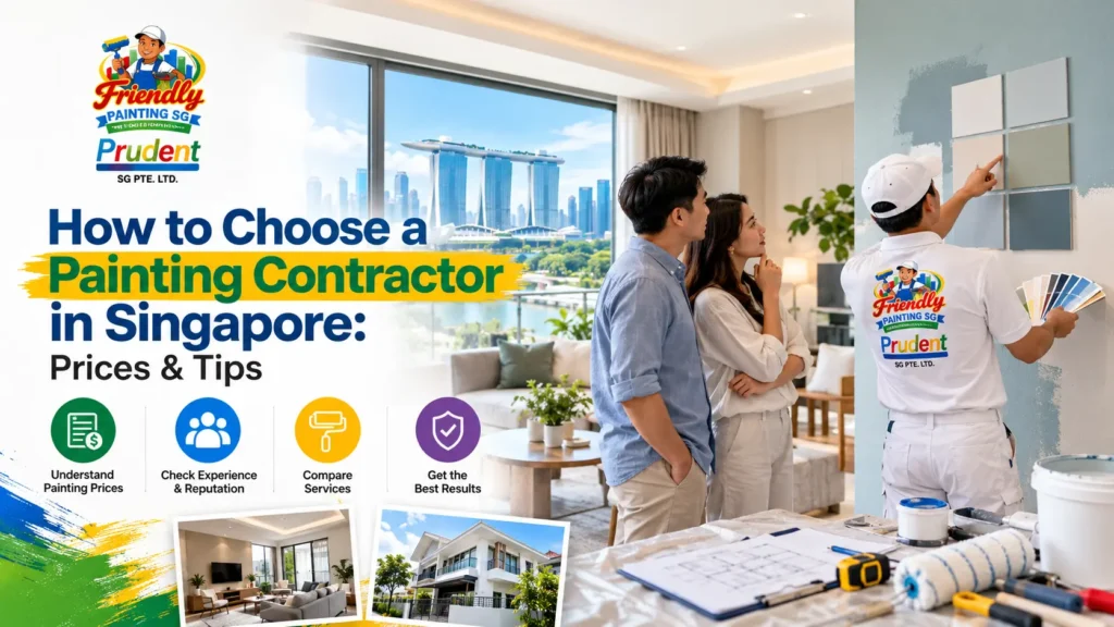 How to choose a painting contractor in Singapore with pricing tips, service comparison, colour selection, and expert guidance by Friendly Painting SG.